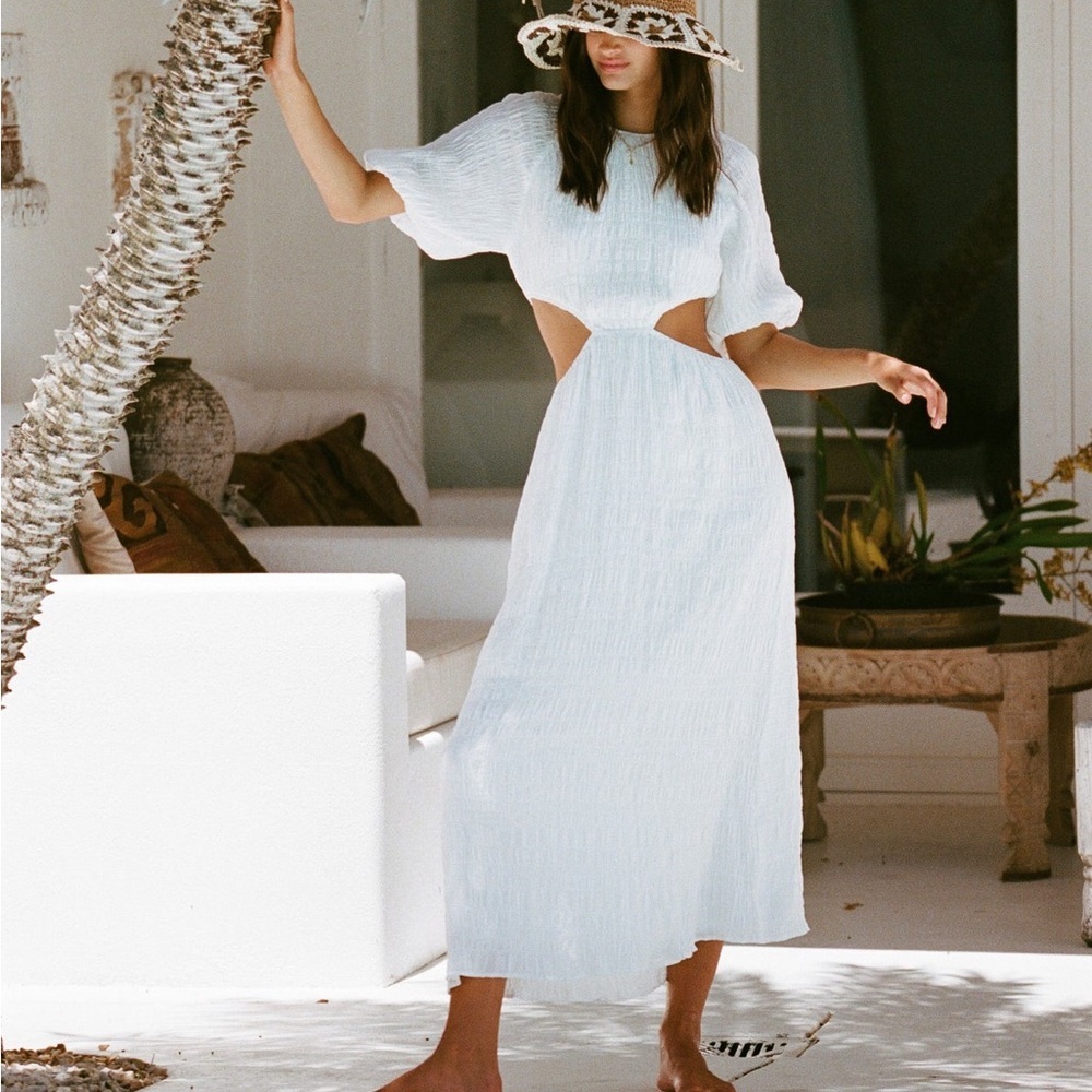 Sabo Skirt White Midi Dress